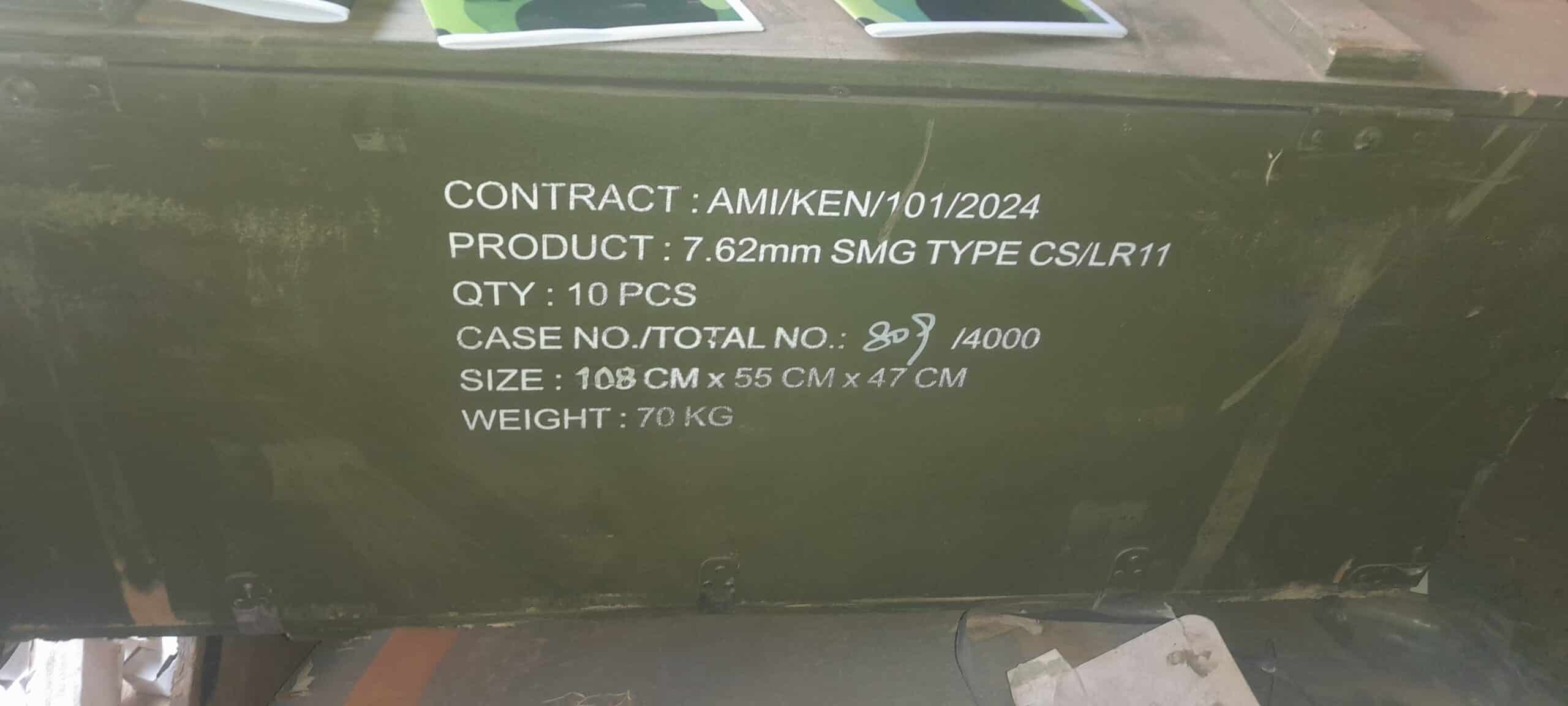 صناديق أسلحة كلاشنكوف كينية ضبطت في الخرطوم بحوزة مليشيا الدعم السريع