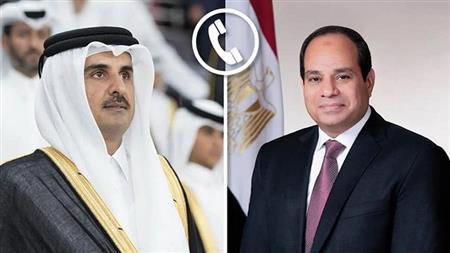الرئيس السيسي يتناول الأوضاع في غزة خلال اتصال هاتفي مع أمير قطر