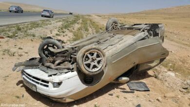 3 مصابين في انقلاب سيارة على طريق بنى سويف - الزعفرانة