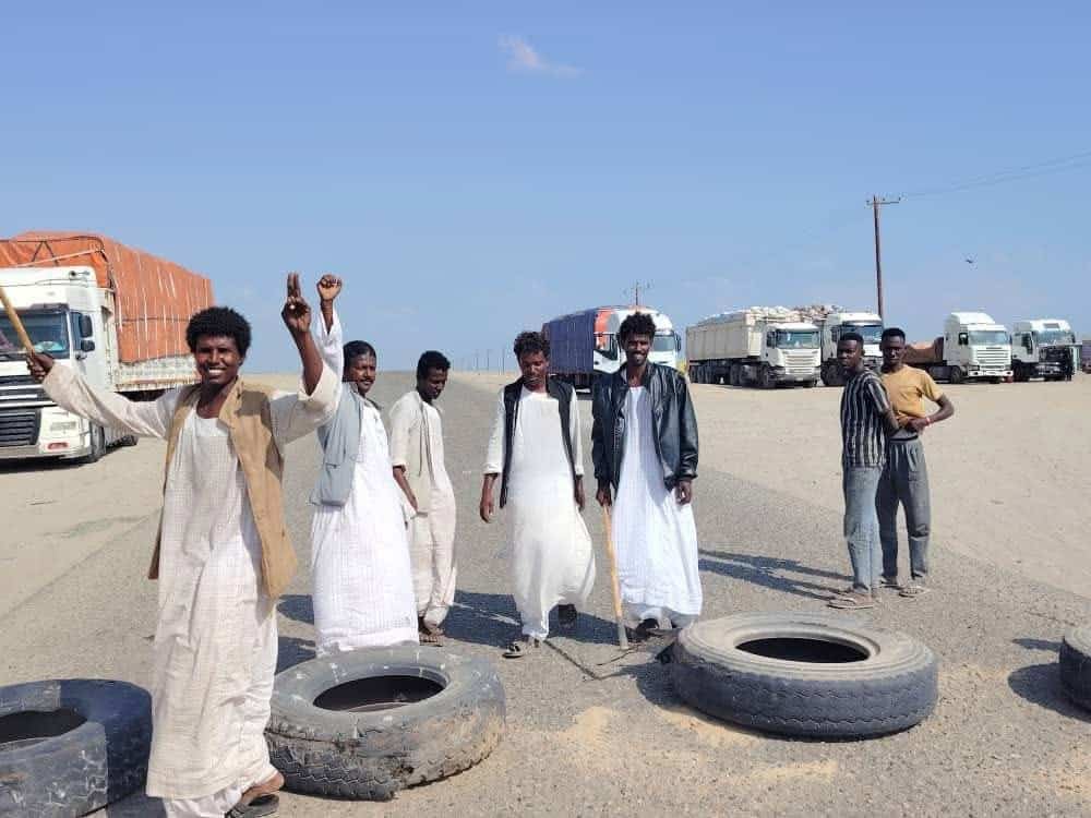 إغلاق الطريق القومي حلايب-بورتسودان-اوسيف