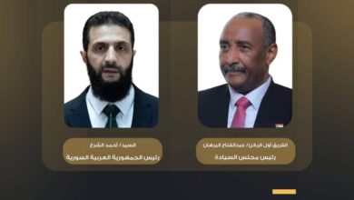 البرهان يهنئ الرئيس السوري أحمد الشرع بتوليه منصب رئاسة الجمهورية