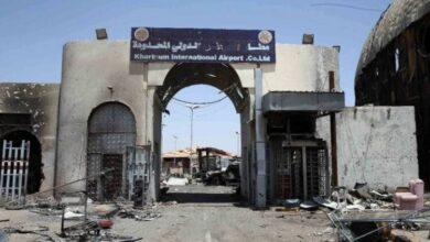 مطار الخرطوم وآثار الدمار والتخريب