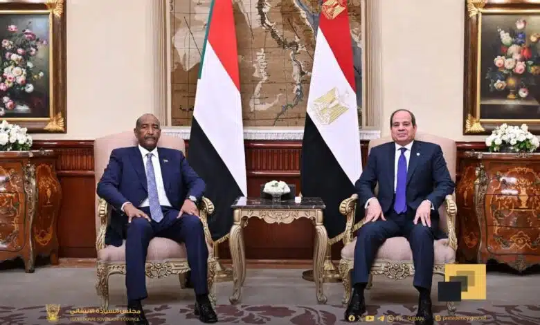 جلسة مباحثات مشتركة بين البرهان والسيسي