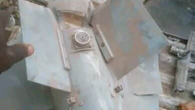 حطام مسيرة انتحارية اطلقتها الدعم السريع