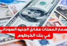 اسعار العملات مقابل الجنيه السوداني في بنك الخرطوم